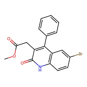 Methyl 2-(6-bromo-2-oxo-4-phenyl-1,2-dihydroquinolin-3-yl)acetate structure