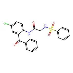2-(benzenesulfonamido)-N-(2-benzoyl-4-chlorophenyl)acetamide structure