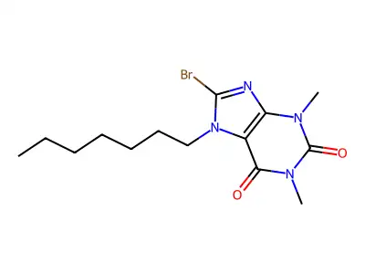 8-Bromo-7-heptyl-1,3-dimethyl-1,3,7-trihydropurine-2,6-dione structure