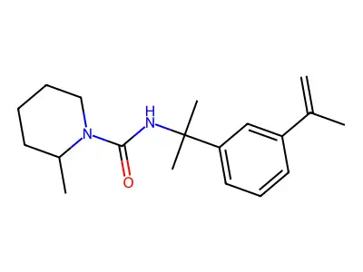 2-methyl-N-[2-(3-prop-1-en-2-ylphenyl)propan-2-yl]piperidine-1-carboxamide structure