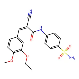 (E)-2-cyano-3-(3-ethoxy-4-methoxyphenyl)-N-(4-sulfamoylphenyl)prop-2-enamide structure