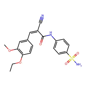 (E)-2-cyano-3-(4-ethoxy-3-methoxyphenyl)-N-(4-sulfamoylphenyl)prop-2-enamide structure