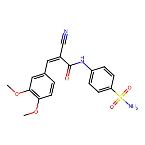 (E)-2-cyano-3-(3,4-dimethoxyphenyl)-N-(4-sulfamoylphenyl)prop-2-enamide structure
