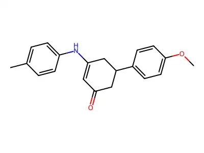 5-(4-Methoxyphenyl)-3-(4-toluidino)-2-cyclohexen-1-one structure