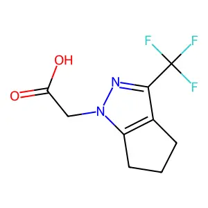 2-[3-(trifluoromethyl)-1H,4H,5H,6H-cyclopenta[c]pyrazol-1-yl]acetic acid structure