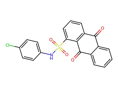 N-(4-chlorophenyl)-9,10-dioxoanthracene-1-sulfonamide structure
