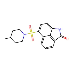 6-[(4-methyl-1-piperidinyl)sulfonyl]benzo[cd]indol-2(1H)-one structure
