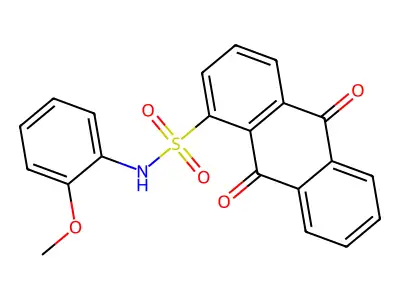 N-(2-methoxyphenyl)-9,10-dioxo-9,10-dihydroanthracene-1-sulfonamide structure