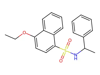 4-ethoxy-N-(1-phenylethyl)naphthalene-1-sulfonamide structure