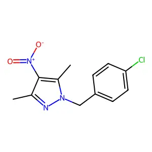 1-(4-chlorobenzyl)-3,5-dimethyl-4-nitro-1H-pyrazole structure