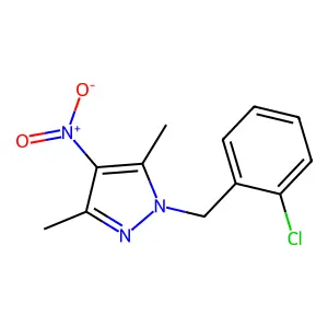 1-(2-chlorobenzyl)-3,5-dimethyl-4-nitro-1H-pyrazole structure