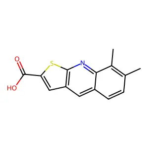 7,8-Dimethylthieno[2,3-b]quinoline-2-carboxylic acid structure