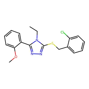 3-[(2-Chlorophenyl)methylsulfanyl]-4-ethyl-5-(2-methoxyphenyl)-1,2,4-triazole structure