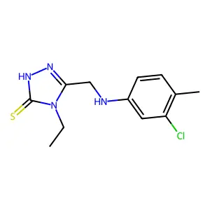5-[(3-Chloro-4-methyl-phenylamino)-methyl]-4-ethyl-4H-[1,2,4]triazole-3-thiol structure