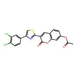 [3-[4-(3,4-Dichlorophenyl)-1,3-thiazol-2-yl]-2-oxochromen-7-yl] acetate structure