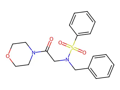 N-benzyl-N-(2-morpholin-4-yl-2-oxoethyl)benzenesulfonamide structure