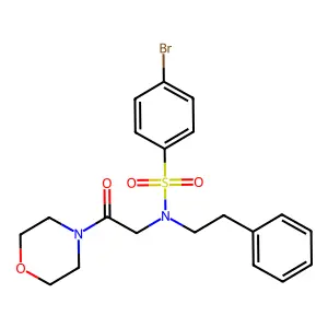 4-bromo-N-(2-morpholin-4-yl-2-oxoethyl)-N-(2-phenylethyl)benzenesulfonamide structure