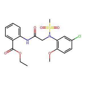 ethyl 2-{[N-(5-chloro-2-methoxyphenyl)-N-(methylsulfonyl)glycyl]amino}benzoate structure
