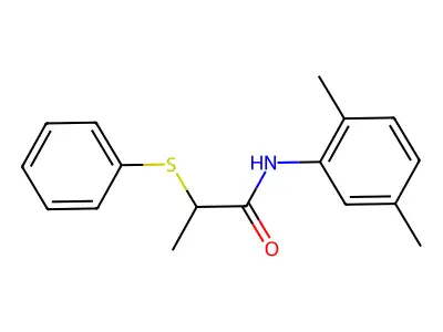 N-(2,5-dimethylphenyl)-2-phenylsulfanylpropanamide structure