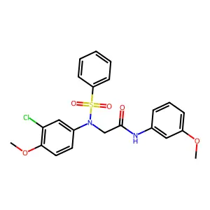 2-[N-(benzenesulfonyl)-3-chloro-4-methoxyanilino]-N-(3-methoxyphenyl)acetamide structure