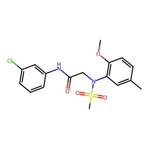 N-(3-chlorophenyl)-2-(2-methoxy-5-methyl-N-methylsulfonylanilino)acetamide structure