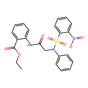 Ethyl 2-({[({2-nitrophenyl}sulfonyl)anilino]acetyl}amino)benzoate structure