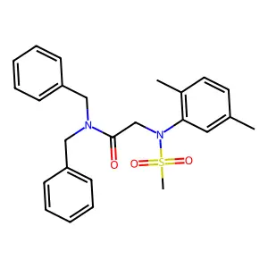 N,N-dibenzyl-2-(2,5-dimethyl-N-methylsulfonylanilino)acetamide structure