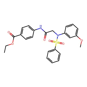 Ethyl 4-({[3-methoxy(phenylsulfonyl)anilino]acetyl}amino)benzoate structure