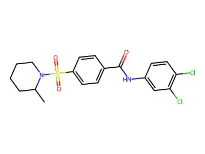 N-(3,4-dichlorophenyl)-4-(2-methylpiperidin-1-yl)sulfonylbenzamide structure