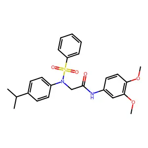 2-[N-(benzenesulfonyl)-4-propan-2-ylanilino]-N-(3,4-dimethoxyphenyl)acetamide structure
