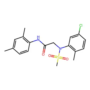 2-[5-chloro-2-methyl(methylsulfonyl)anilino]-N-(2,4-dimethylphenyl)acetamide structure