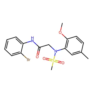 N-(2-bromophenyl)-2-(2-methoxy-5-methyl-N-methylsulfonylanilino)acetamide structure