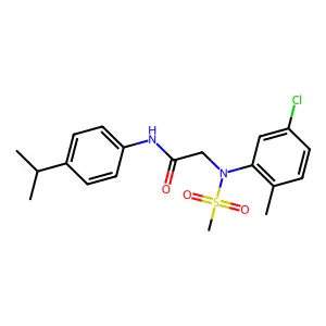 2-[5-chloro-2-methyl(methylsulfonyl)anilino]-N-(4-isopropylphenyl)acetamide structure