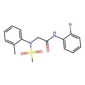 N-(2-bromophenyl)-2-[2-methyl(methylsulfonyl)anilino]acetamide structure