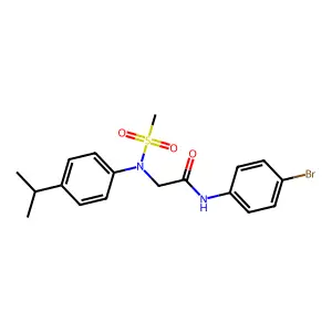 N-(4-bromophenyl)-2-[4-isopropyl(methylsulfonyl)anilino]acetamide structure