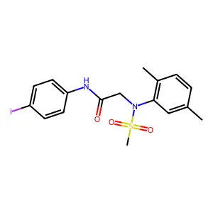 2-(2,5-dimethyl-N-methylsulfonylanilino)-N-(4-iodophenyl)acetamide structure