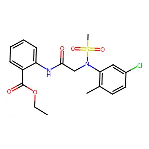Ethyl 2-({[5-chloro-2-methyl(methylsulfonyl)anilino]acetyl}amino)benzoate structure