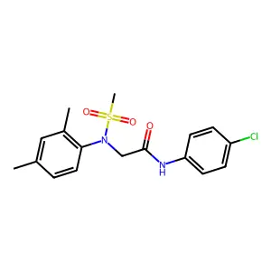N-(4-chlorophenyl)-2-[2,4-dimethyl(methylsulfonyl)anilino]acetamide structure