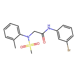 N-(3-bromophenyl)-2-(2-methyl-N-methylsulfonylanilino)acetamide structure