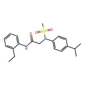 N-(2-ethylphenyl)-2-(N-methylsulfonyl-4-propan-2-ylanilino)acetamide structure
