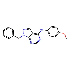 1-benzyl-N-(4-methoxyphenyl)pyrazolo[3,4-d]pyrimidin-4-amine structure