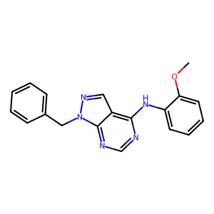 1-benzyl-N-(2-methoxyphenyl)pyrazolo[3,4-d]pyrimidin-4-amine structure