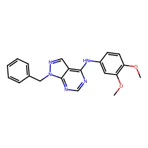1-benzyl-N-(3,4-dimethoxyphenyl)pyrazolo[3,4-d]pyrimidin-4-amine structure