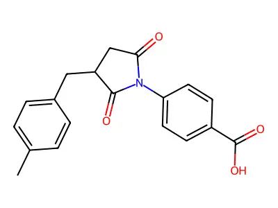 4-[3-[(4-Methylphenyl)methyl]-2,5-dioxopyrrolidin-1-yl]benzoic acid structure