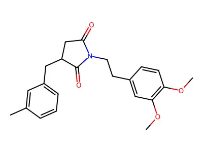1-[2-(3,4-Dimethoxyphenyl)ethyl]-3-[(3-methylphenyl)methyl]pyrrolidine-2,5-dione structure