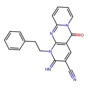 2-Imino-5-oxo-1-(2-phenylethyl)dipyrido[1,2-d:3',4'-f]pyrimidine-3-carbonitrile structure