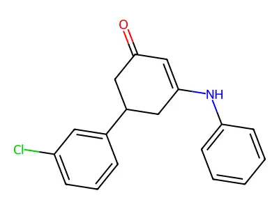3-Anilino-5-(3-chlorophenyl)cyclohex-2-en-1-one structure