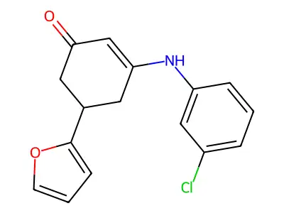 3-(3-Chloro-phenylamino)-5-furan-2-yl-cyclohex-2-enone structure