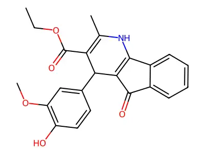 ethyl 4-(4-hydroxy-3-methoxyphenyl)-2-methyl-5-oxo-4,5-dihydro-1H-indeno[1,2-b]pyridine-3-carboxylate structure