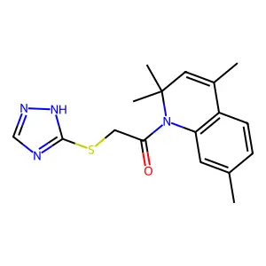 2,2,4,7-tetramethyl-1-[(4H-1,2,4-triazol-3-ylthio)acetyl]-1,2-dihydroquinoline structure